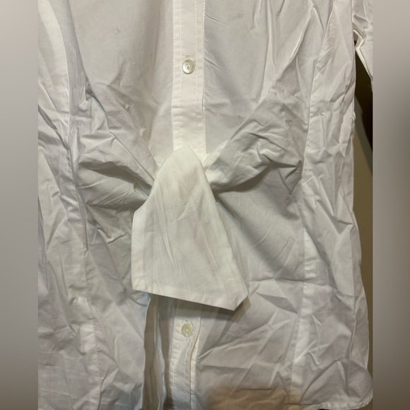 TRINA TURK Designer White Cotton Button Down with Tie Detail - Picture 3 of 11